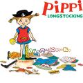 Micki Pippi Дървена магнитна кукла с дрехи Пипи Дългото чорапче